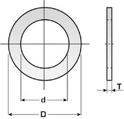 Circular saw reduction rings - 30mm outside & 25mm inside - 1.8mm thick (DART)