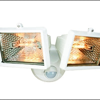 Security Sensor Light - Twin Halogen light & Motion Detector - White (150W)