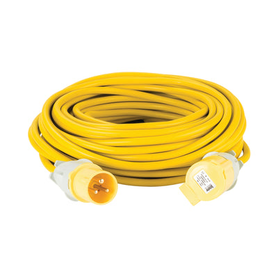 25M Extension Lead - 16A 2.5mm Cable - Yellow 110V