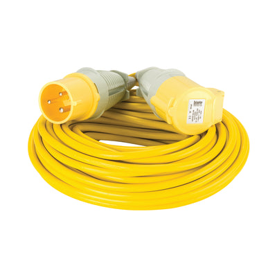25M Extension Lead - 32A 2.5mm Cable - Yellow 110V