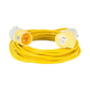 10M Extension Lead - 16A 1.5mm Cable - Yellow 110V