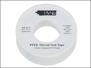 PTFE Tape Plumbing 12mm x 12m - White (EVERBUILD)