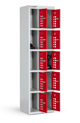 Power Station 10 Door Cabinet for Charging Power Tool Batteries