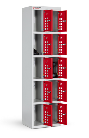 Power Station 10 Door Cabinet for Charging Power Tool Batteries