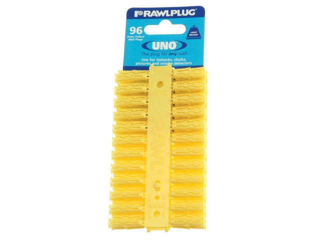 RAWL Uno Plastic Plugs 68500 Yellow 5MM X 24MM - CARD 96