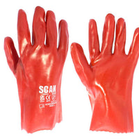 Rubber Gauntlets - Industrial PVC Red