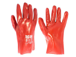 Rubber Gauntlets - Industrial PVC Red