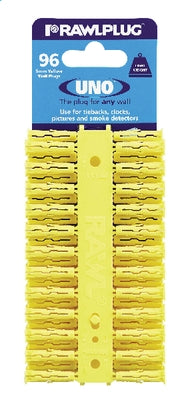 RAWL Uno Plastic Plugs 68500 Yellow 5MM X 24MM - CARD 96 - BOX OF 10 - 960pcs TOTAL