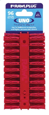 RAWL Uno Plastic Plugs 68520 Red 6MM X 28MM - CARD 96 - BOX OF 10 - 960pcs TOTAL