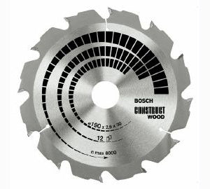 Bosch Circular Saw Blade 190mm X 16B X 20T Construct Wood