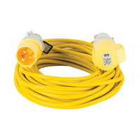 14M Extension Lead - 16A 1.5mm Cable - Yellow 110V