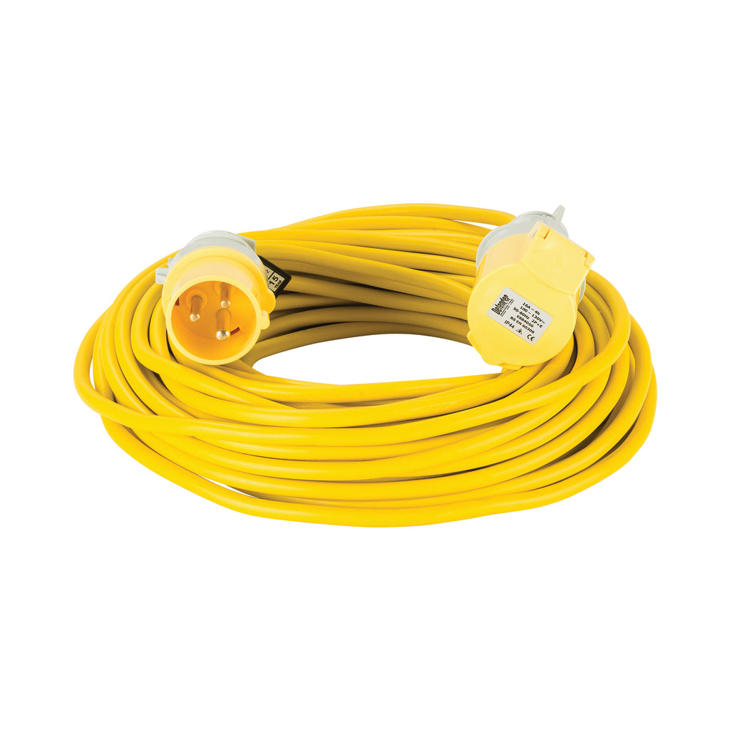 25M Extension Lead - 16A 1.5mm Cable - Yellow 110V