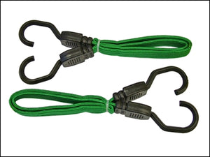 Rubber Tie Down Straps - Flat Bungee Cord 24in (Pack of 2)