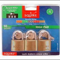 Keyed Alike Padlocks - 3 Pack (SQUIRE)