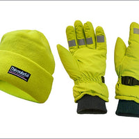 Scan Hi-Visibility Beanie Hat & Gloves Yellow - One Size