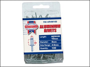 Aluminium Rivets - 4mm x 10mm Long (Pack of 100)
