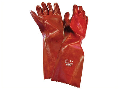 Rubber Gauntlets - Industrial PVC Red
