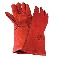 Welding Gauntlet - Red Leather