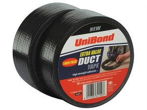 Duct Tape Black 50mm x 50m Twin Pack (Unibond)